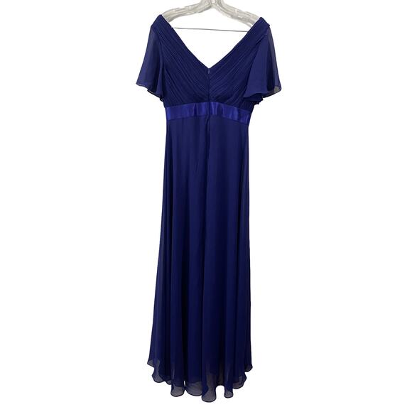 Long Chiffon Empire Waist Dress by EVER PRETTY with Short Flutter Sleeves size 8 - Picture 10 of 12